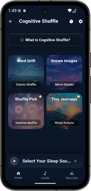 Cognitive shuffle screen