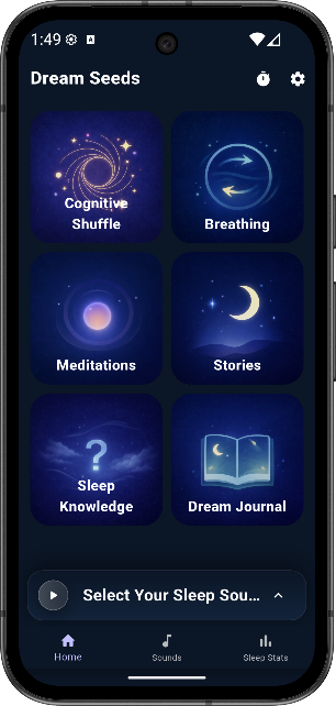 Dream Seeds home screen